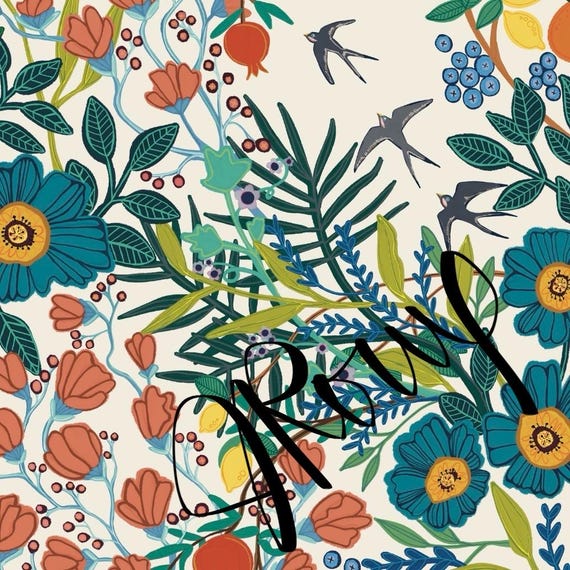 Floral Birds Duvet Cover: Hand-Drawn Whimsical Bedding