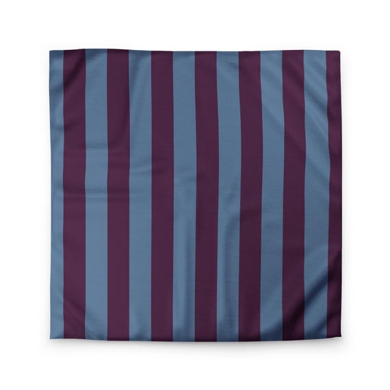 Merlot and Steel Striped Duvet Cover (Purple and Blue)