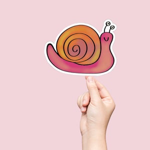 Cute Pink Snail Sticker Snail