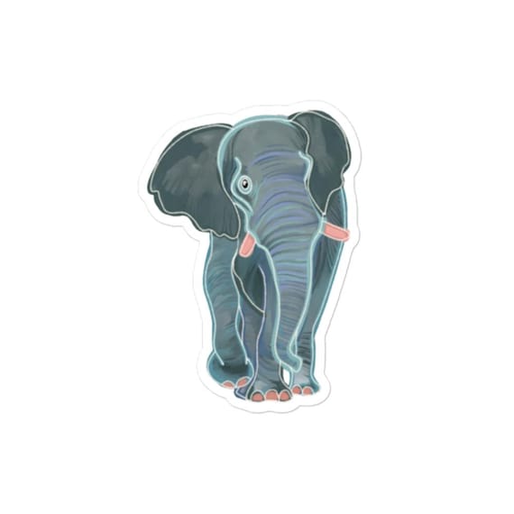 Elephant Sticker | Waterproof Vinyl Decal, Jrouxart Design
