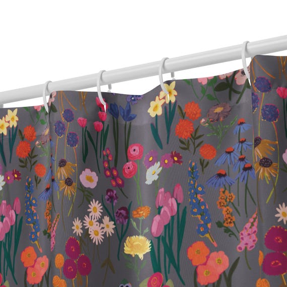Wild Garden Meadows Floral Shower Curtain by Jackie Roux