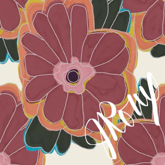 Dusty Red Floral Duvet cover