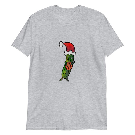 Christmas Pickle Playing Basketball Short-Sleeve Unisex T-Shirt