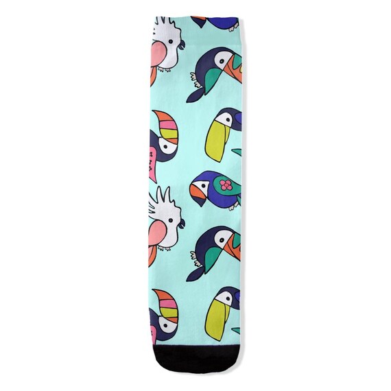 Tropical Bird Socks by Jrouxart