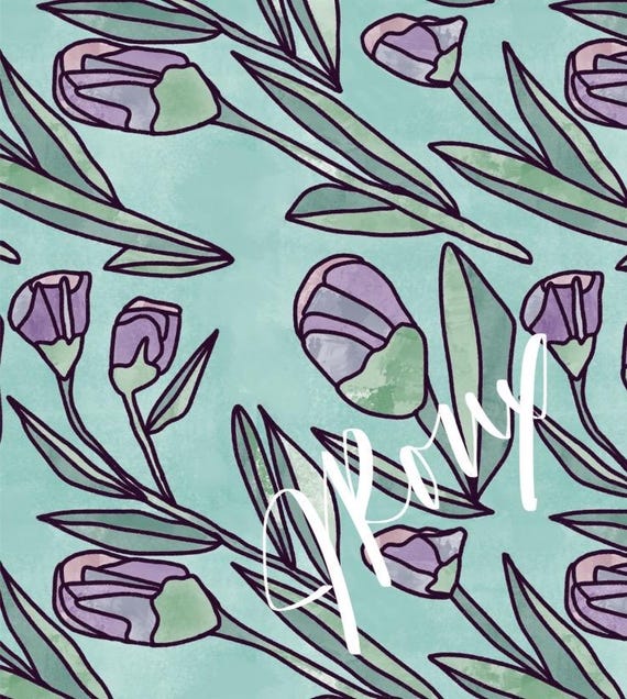 Tulip Floral Duvet Cover, Twin Queen King Size Lavender And Aqua Flower Bedding