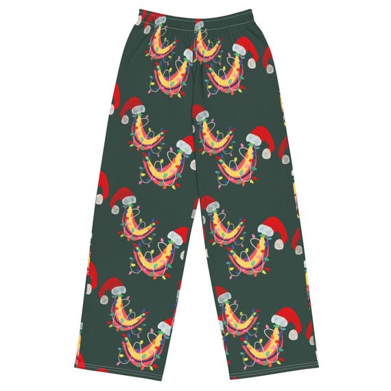 Christmas Santa Banana Pajama Pants: Festive Unisex Lounge Pants