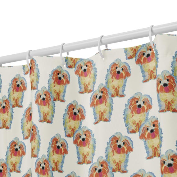 Scout the Friendly Pup Shower curtain / Puppy Dog Illustration