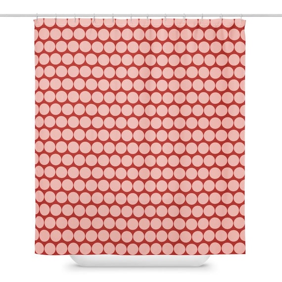 Polka Dot Shower Curtain, Pink and Red