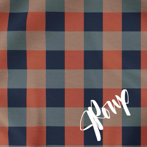 Navy Blue and Orange Plaid Duvet cover