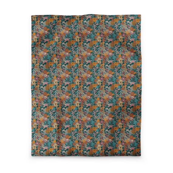 Floral Duvet Cover, Marigold Manor Bedding, Boho Maximalist Floral Bedroom, Vintage Inspired Garden Home