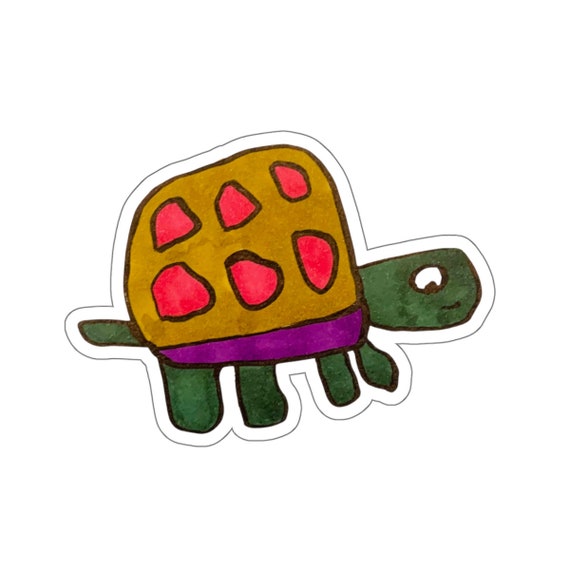 Hand Drawn Turtle Sticker - Waterproof Vinyl Decal