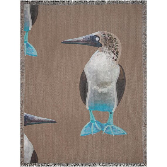 Blue Footed Booby Woven Blanket By Jrouxart (Copy)