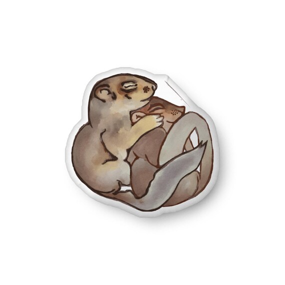 Squirrels Spooning Pillow: Valentine's Day Gift, Jackie Roux Art