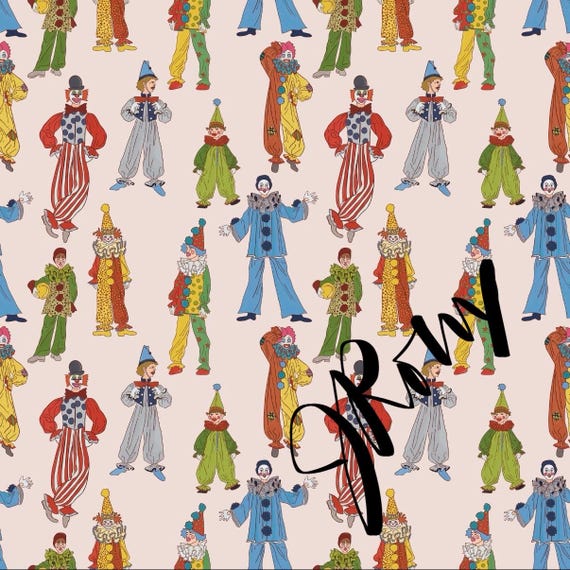 Vintage Clown Duvet cover / Hand drawn Clown Print by Jrouxart