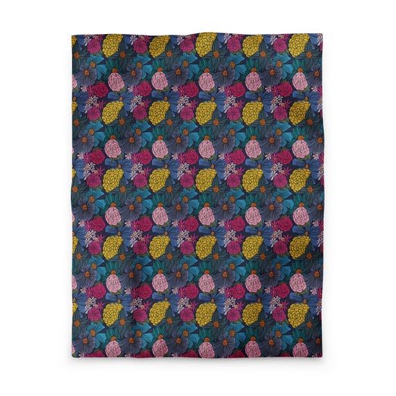 Midnight Garden Duvet Cover | Dark Floral Bedding