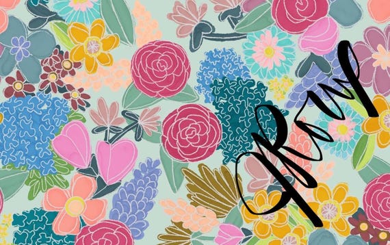 Flower Blooms Duvet Cover, Pink And Aqua Floral Bedding