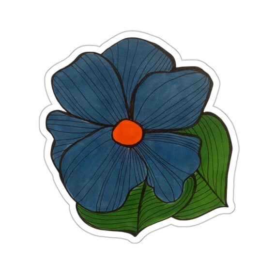 Blue Flower Sticker