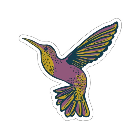 Mauve Hummingbird Sticker: Waterproof Vinyl Decal