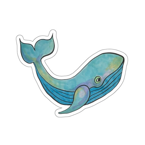 Watercolor Whale Illustration Sticker