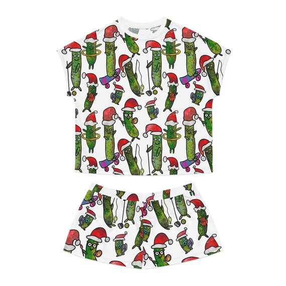 Christmas Pickles Women's Short Pajama Set