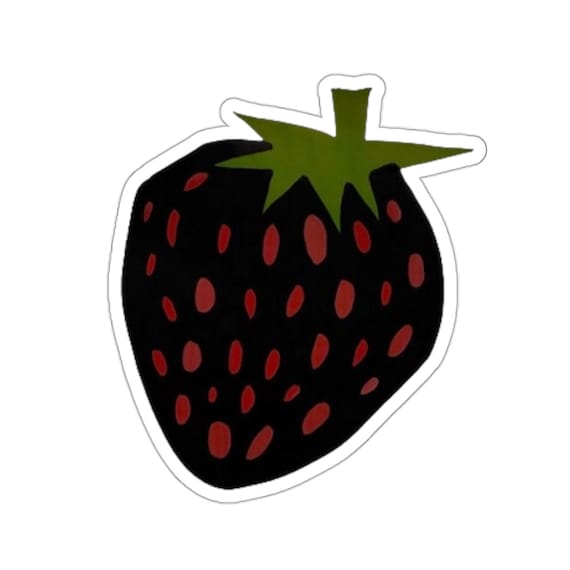 Black Strawberry Sticker