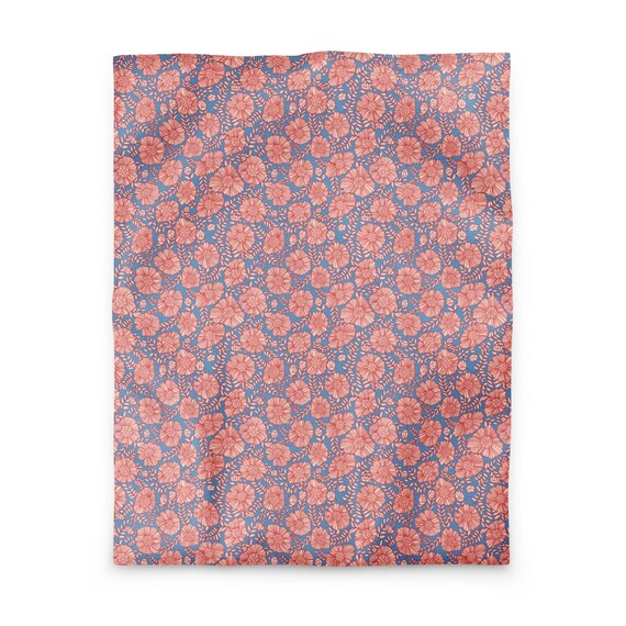 Floral Duvet Cover, Block Print Bedding, Boho Botanical Comforter Cover, Vintage Inspired Bedroom