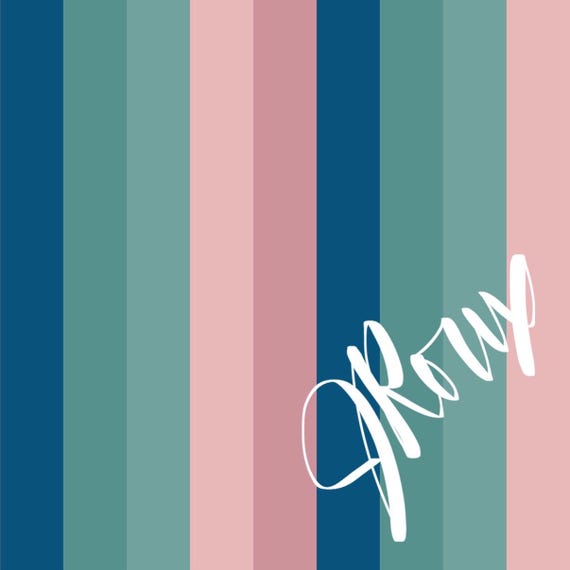 Preppy Striped Sage /Blue Green and Blush Pink Duvet Cover