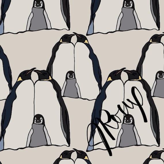 Penguin Family Duvet Cover: Hand-Drawn Whimsical Fleece Bedding