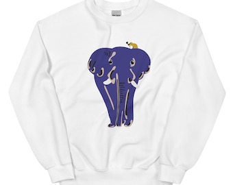 Sudadera de cuello redondo con elefante