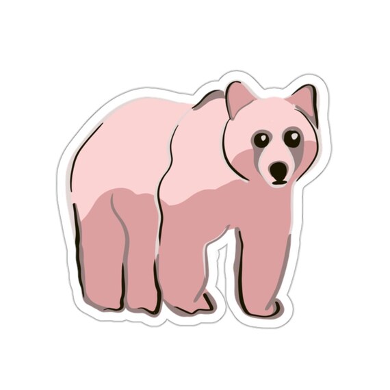 Pink Bear Kiss-Cut Stickers // CA Brown Bear // Adorable Sticker