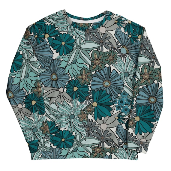 Blue Floral Unisex Sweatshirt