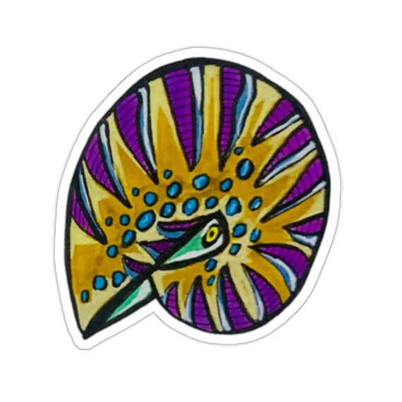 Seashell Sticker // Pretty Purple Spiral