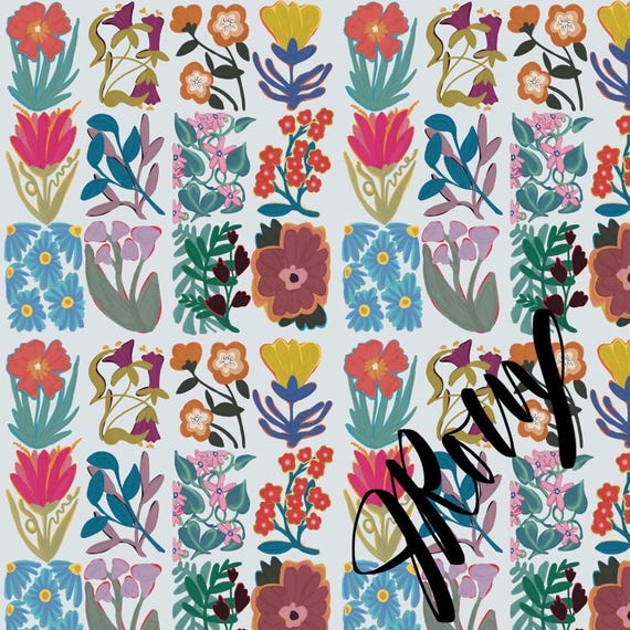 Flower Posters Duvet Cover, Patchwork Floral Garden Bedding