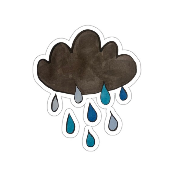 Rain Cloud Sticker: Weatherproof Vinyl Decal