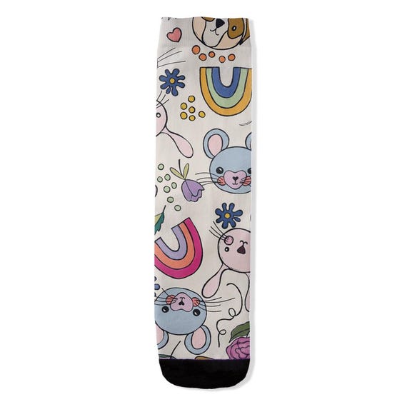Novelty Socks - Animal & Rainbow Pattern Socks