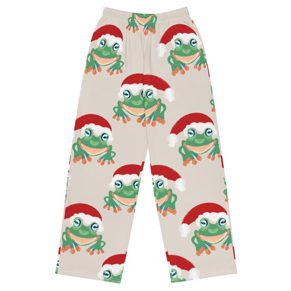Womens Christmas Frogs Pajama Pants // Frog Family Matching Christmas Pajamas