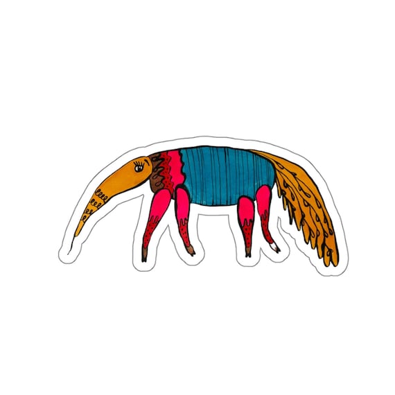 Colorful Anteater Sticker: Bright Critter Illustration