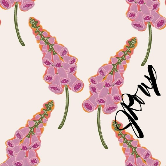 Pink Foxglove Flowers Duvet cover