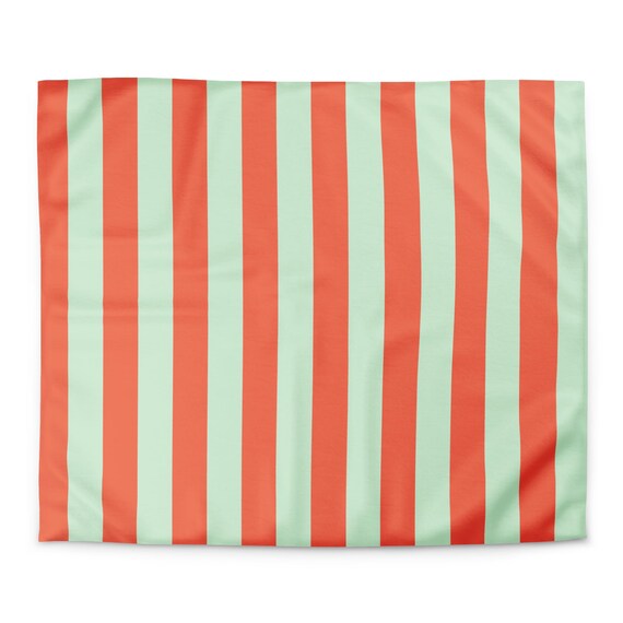 Mint Green And Dusty Orange Duvet cover