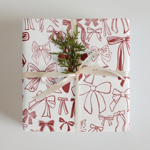 Christmas Bow Wrapping paper sheets