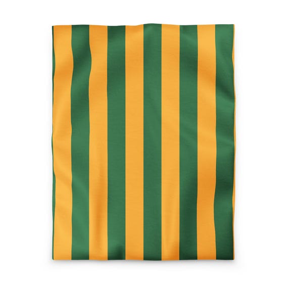 Green and Yellow Striped Duvet cover