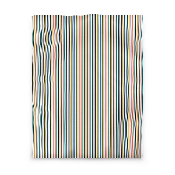Striped Duvet Cover, Colorful Stripe Bedding, Rainbow Modern Comforter Cover, Bold Bedroom Decor