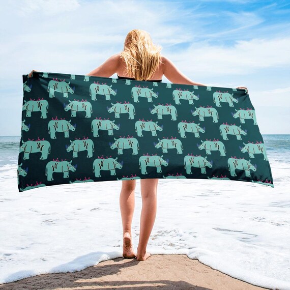 Rhino Beach Towel