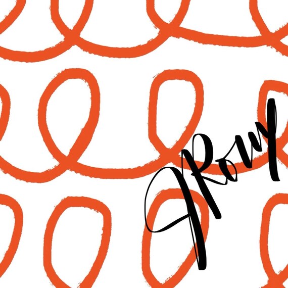 Orange Curly Q Duvet cover