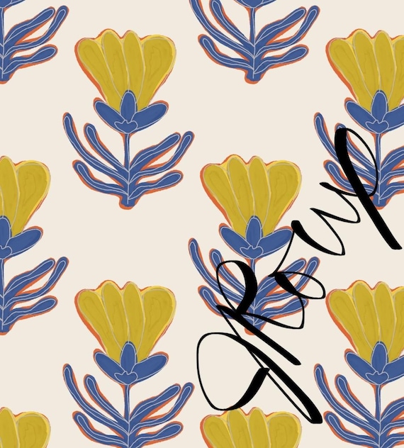 Floral Duvet Cover, Yellow Blue Bedding, Bright Botanical Comforter Cover, Cheerful Bedroom Decor