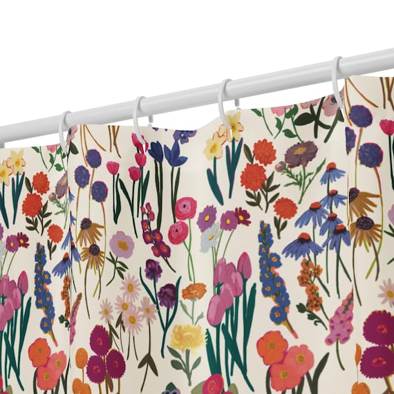 Wild Garden Meadows Floral Shower Curtain