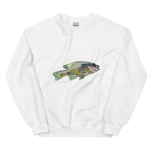 Fish Crewneck Sweatshirt, Ocean Lover Jumper, Sea Life Pullover, Fishing Graphic Top, Animal Print Sweater, Nautical Apparel