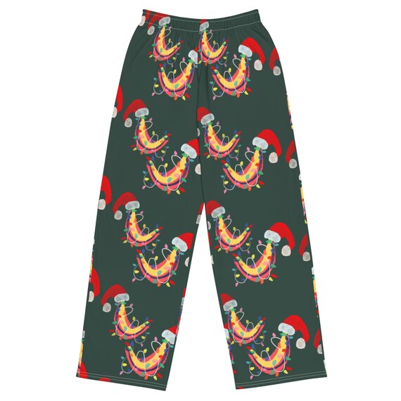 Mens Christmas Pajama Pants: Santa Banana Matching Sleepwear