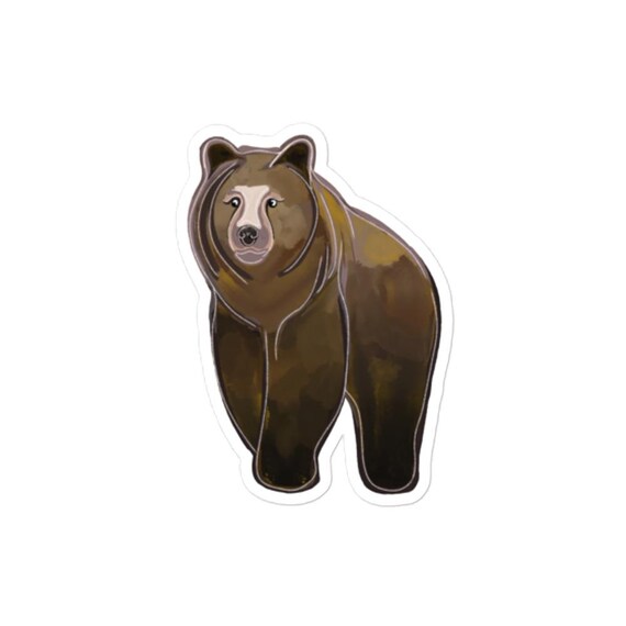Brown Bear Sticker, Durable Vinyl Decal