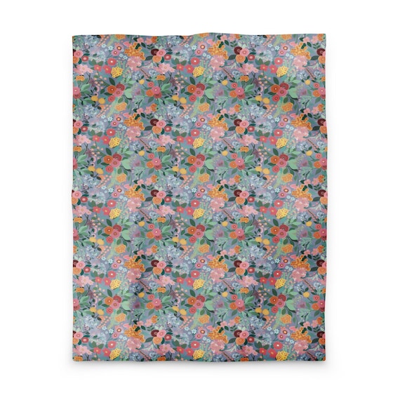 Floral Duvet Cover: Microfiber Flower Garden Bedding